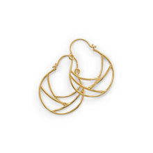 Load image into Gallery viewer, 14 Karat Gold Plate Line Wire Design Hoop Earrings
