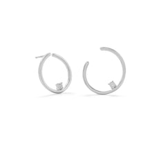 Load image into Gallery viewer, Polished Wrap CZ Post Earring

