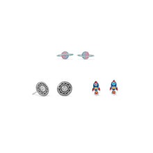 Load image into Gallery viewer, Rocket, Planet and Disc Earring Set
