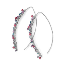 Load image into Gallery viewer, Rhodium Plated Marquis Wire Beaded Earring
