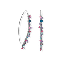 Load image into Gallery viewer, Rhodium Plated Marquis Wire Beaded Earring
