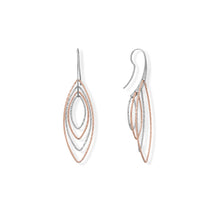 Load image into Gallery viewer, Italian Two Tone Marquise 3-D Earrings

