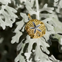 Load image into Gallery viewer, 14 Karat Gold Plated Sand Dollar Pendant
