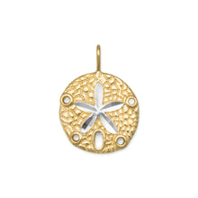 Load image into Gallery viewer, 14 Karat Gold Plated Sand Dollar Pendant
