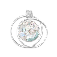 Load image into Gallery viewer, Open Wire Design Ancient Roman Glass Pendant
