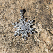 Load image into Gallery viewer, Rhodium Plated CZ Snowflake Pendant
