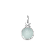 Load image into Gallery viewer, Faceted Sea Green Chalcedony Pendant with &quot;X&quot; Design
