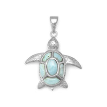 Load image into Gallery viewer, Larimar Turtle Pendant
