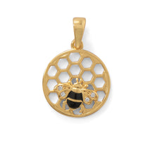 Load image into Gallery viewer, &quot;BEE Mine!&quot; 14 Karat Gold Plated Honeycomb with Bee Pendant
