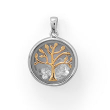 Load image into Gallery viewer, Two Tone Dancing CZ&#39;s Tree Pendant
