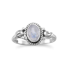 Load image into Gallery viewer, Oxidized Rainbow Moonstone Ring
