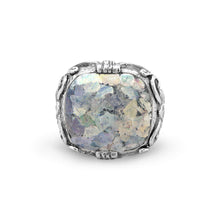 Load image into Gallery viewer, Ornate Large Square Roman Glass Ring
