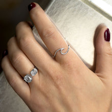 Load image into Gallery viewer, &quot;Wave of Fresh Air&quot; Rhodium Plated Wave Ring
