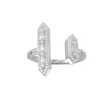 Load image into Gallery viewer, Rhodium Plated CZ Double Bar Ring
