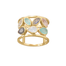 Load image into Gallery viewer, 14 Karat Gold Plated Multi Stone Ring
