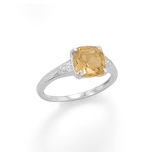 Load image into Gallery viewer, Sterling Silver Citrine and CZ Band
