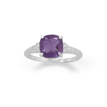 Load image into Gallery viewer, Sterling Silver Amethyst and CZ Band
