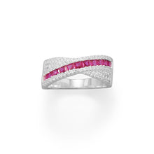 Load image into Gallery viewer, Red CZ Overlapping Ring
