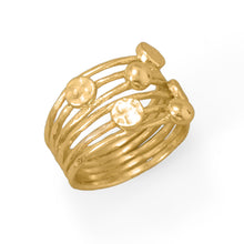 Load image into Gallery viewer, Serving Looks! 14 Karat Gold Plated 6 Row Disc Ring
