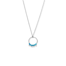 Load image into Gallery viewer, Rhodium Plated Synthetic Turquoise Bead and Disk Ring
