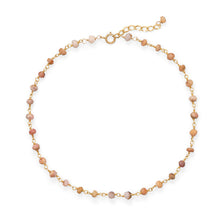 Load image into Gallery viewer, Pretty In Pink! Pink Opal 14 Karat Gold Plated Anklet

