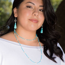 Load image into Gallery viewer, Endless Design Turquoise Magnesite and Cultured Freshwater Pearl Necklace
