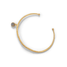 Load image into Gallery viewer, 14 Karat Gold Plated Brass Cuff with Labradorite Charm
